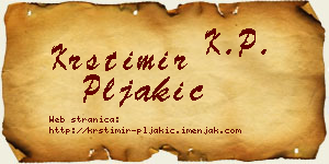 Krstimir Pljakić vizit kartica